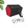 Estuche para Gafas Hecho a Mano con Múltiples Compartimentos, Caja de Almacenamiento de Gran Capacidad, Se Puede Colgar, Estuche Portátil de PU para Gafas de Sol, Estuche para Gafas Resistente a la Presión