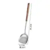Espátula de Acero Inoxidable 304 con Mango de Nogal para Cocina Casera, Salteado, Cuchara para Sopa, Espumadera, Cuchara para Sopa de Olla Caliente, Juego de Utensilios de Cocina
