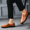 Zapatos de Piel para Hombre 2024 Nuevo Estilo Zapatos Mocasines de Boca Baja Zapatos de Conducir para Hombre Planos Casuales Slip-On Zapatos para Hombre Envío Directo