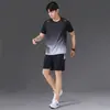 Conjunto deportivo de verano para hombre, camiseta de manga corta, camiseta de baloncesto, estilo coreano moderno, secado rápido, transpirable, shorts casuales, conjunto de dos piezas