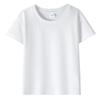 Camiseta de cuello redondo de algodón para niños de verano de 180 g, color liso, manga corta, ropa para padres, ropa de clase, venta al por mayor