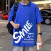 Nova Camiseta Estampada de Manga Curta Estilo Americano para Homens Verão 2026, Roupa Tendência para Casal, Camiseta Solta Hip-Hop High Street