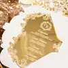 Invitaciones de Boda Personalizadas de Alta Gama, Invitaciones de Boda de Acrílico Espejado con Forma Especial, Invitaciones de Boda y Eventos de Negocios Estilo Europeo