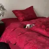 Nuevo Estilo Chino Bordado Boda Juego de Cuatro Piezas Rojo Grande Jacquard Funda Nórdica Festiva Boda Jóvenes Recién Casados Ropa de Cama