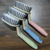 Cepillo para Piso Más Vendido Transfronterizo, Cepillo para Ollas de Fibra de Coco de Color Contrastante, Cepillo de Mango Largo, Duradero y No Fácil de Pegar Grasa, Cepillo de Limpieza para Lavar Ollas y Platos