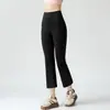 Calça Capri Fitness de Cintura Alta Levanta Bumbum Emagrecedora para Corrida Esportes Fitness Perna Ligeiramente Flare Alongadora de Pernas Versátil Roupa de Yoga para Mulheres Verão