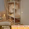 Estantería de alta calidad, armario, dormitorio, fácil de montar, adecuado para apartamentos de alquiler, perchero de metal de estilo abierto, estante de almacenamiento y armario de almacenamiento