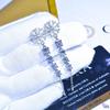 Novos Brincos Criativos de Floco de Neve, Populares em Lives no Tiktok, Brincos Cravejados com Zircônia, Brincos Longos com Pedras de Diamante