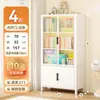 Estantería de Acero para Uso Doméstico Estantería para Niños Gabinete de Almacenamiento para Sala de Estar con Puerta Gabinete de Almacenamiento de Pie a Prueba de Polvo Vitrina de Hierro Forjado
