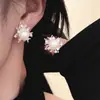Pendientes de Perla con Fuegos Artificiales de Estilo Único Japonés y Coreano con Circonita Microincrustada, Lujo Ligero, Elegantes, Diseño Único, Pendientes Versátiles