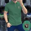2024 novo verão masculino de manga curta t-shirt camisa pólo de lapela de meia manga manga moda camisa de qualidade moda