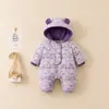 Roupas de inverno, casaco de algodão espesso, macacão de bebê, forrado com fleece, quente, super fofo, macacão adorável, agasalho de inverno
