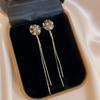 Aretes de Borla Largos de Lujo Ligero 2024 Nuevos Aretes de Nicho de Alta Gama Simples Versátiles de Moda Explosivos para Mujeres