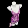 Sexy Renda Transparente Decote em V Profundo Revelando o Peito, Apaixonante Camisola Erótica Sem Tirar, Sedutor Body de Renda com Alças Camisola