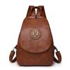 Mochila de Cuero Suave Nueva Moda Mochila Escolar Versátil Gran Capacidad Mochila Simple Casual Mochila para Mujeres de Mediana Edad