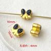 Colgante de garra de gato con lazo dorado y arena de color esmaltado, cuentas de gran agujero, pulsera, collar, cuerda trenzada, accesorios con cuentas