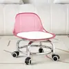 Taburete Bajo Giratorio de Acrílico con Respaldo Transparente Silencioso, Silla Pequeña con Ruedas para Transportar Bebés, Taburete de Cambio de Zapatos de Moda