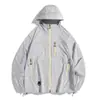 Ropa de Protección Solar de Seda de Hielo para Exteriores para Hombres, Delgada de Verano, Transpirable, de Secado Rápido, Ropa de Protección Solar, Chaqueta Anti-UV, Ropa para Hombres con Capucha