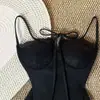 88846 Estilo Chica Caliente Tirante de Cuerda Top Corto tipo Camisola de Vacaciones para Mujer, Adelgazante y Elegante