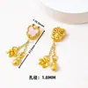 Colgante de calabaza con borla dorada chapada en cobre, pulsera DIY, collar, joyería, accesorios, accesorios para horquilla estilo chino cheongsam