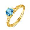 Anillo de Plata de Ley S925 para Mujer, No se Desvanece, Ajustable, Topacio de Piedra de Cristal Natural de Alta Gama, Pulsera Trenzada de Lujo Ligero para Mujer