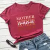 Comercio exterior europeo y americano transfronterizo deseo Día de la Madre mamá camiseta de manga corta con cuello redondo y estampado de letras a color