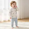 Conjunto de ropa interior térmica de lycra para niños para otoño e invierno, conjunto de dos piezas para casa para niños mayores, ropa interior sin costuras de algodón puro
