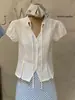 Wgwe9723 Ropa de Mujer Shisanxing de Guangzhou 2026 Verano Nuevo Top Camisa de Manga Corta con Cuello Polo y Cinturón