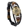 12 Signos del Zodiaco, Varios Estilos de Pulseras de Cuero, Regalos de Cumpleaños, Pulseras Tejidas con Cuentas de Tamaño Ajustable, Accesorios de Cuero