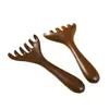 Peine de Masaje de Sándalo para Masaje de Meridianos de la Cabeza, Peine Redondo Gua Sha Portátil, Herramienta para Terapia Capilar