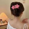 Rosa Gradiente Flor Grampo de Cabelo Franja Lateral das Mulheres Duckbill Clip Tiara Doce Bonito Quebrado Grampo de Cabelo Grampo de Cabelo