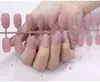 Venda Direta da Fábrica Peças de Unha Manicure Curta de Ponta Reta Fosca Tiras Multicor Unhas Prontas Adesivos de Unha Postiça Fosca