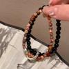 Pulseira de nicho de círculo duplo Ping'an Guofeng de estilo chinês com contas 2024, nova joia de cordão de casal