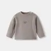 Camiseta de manga larga ropa de invierno ropa engrosada bebé otoño e invierno capa base con terciopelo top para niños top de cuello semi-alto