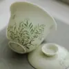 Mingzhishan Zhi Guoqing Muyun Chunshu Gui Zhi Cerámica Pintada a Mano Gaiwan Vajilla de Erudito Juego de Té Kung Fu Taza de Té