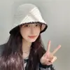 Sombrero de Pescador de Punto Cálido de Gran Circunferencia con Protección para los Oídos para Otoño e Invierno Estilo Japonés Color Sólido Versátil para Mujer Hace que la Cara se Vea Más Pequeña Sombrero Cubo