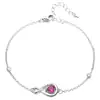 Pulsera de amor con zirconita de 8 palabras para mujer, plata de ley 925, diseño personalizado, pulsera de zirconita colorida, joyería simple de plata estilo Ins