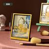 Ímã de geladeira com adesivo de moldura de foto de madeira multicamadas, decoração de pintura a óleo criativa de desenho animado tridimensional, ímã de geladeira atacado