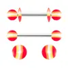 Juego mixto de 12 colores de junta de color transfronteriza, perforación de uña de acrílico tipo lengua, anillo para pezón, joyería para uñas de tira, venta al por mayor
