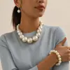 Conjunto de joias étnicas de alta qualidade, personalizadas e com design exclusivo, em estilo transfronteiriço europeu e americano, com miçangas de arroz.