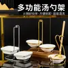 Suporte Especial para Colher de Sopa de Hotel de Luxo Suporte para Colher Masculino Suporte para Escorredor de Panela Quente Comercial Suporte para Colher de Aço Inoxidável Espessado Dourado