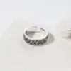 Anillo de Cosecha Abundante Estilo Medieval Vintage Plata Tailandesa Bicolor Plata S925 Nalan con Estilo Británico Moda a Juego R03933