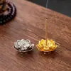 Fabricante de Porta Incienso al por Mayor Porta Incienso de Aleación de Zinc Pequeño Soporte de Incienso de Loto Bandeja de Incienso de Loto Estilo Zen Porta Incienso Multifuncional Clip para Incienso