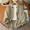 Camisa de gasa de algodón puro a cuadros, holgada, adelgazante, para mujer, versátil, elegante, casual, vintage, blusa de manga larga moderna