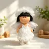 Ropa solo España Mia Potato Muñeca Ropa 24cm Muñeca Vestido de Ángel con Tiras de Plumas Blancas y Negras para Niña