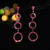 Pendientes Largos con Borla Full Diamante Super Brillantes de Gama Alta Townka para Mujer, Pendientes de Latón con Pedrería a la Moda