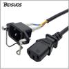 Enchufe de pin C14 con hebilla metálica antirrelease, cola de pin, asiento macho, enchufe de gabinete, enchufe para cable de alimentación de pin 3p