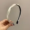 Diadema con Diseño de Corona Alta para Hacer que el Rostro Parezca Más Pequeño, Lujo Ligero, Antideslizante, Tejido, Patrón de Cuadros y Lunares, Sensación de Alta Gama para Adultos y Mujeres Jóvenes