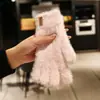 Guantes de Felpa Tejida de Dedos Completos con Logo Pequeño y Dedos Divididos para Mujer Invierno Dibujos Animados Ciclismo Cálidos Forrados de Polar Antifrío Sin Dedos