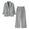 Venta al por mayor transfronteriza de ropa de mujer moderna y casual: conjunto de blazer holgado y pantalones de pierna ancha para adelgazar